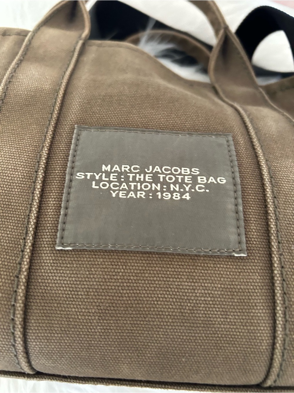 Marc Jacobs The Small Tote Bag Brown Canvas Crossbody Satchel Shoulder Bag - Picture 10 of 14
